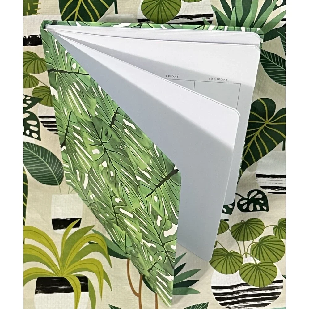 Monstera Leaf 12 Month Undated Weekly and Monthly Planner Green Hardcover